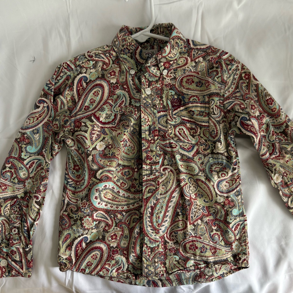 Cinch Kids Paisley Button Down Shirt - Red, Green, Cream